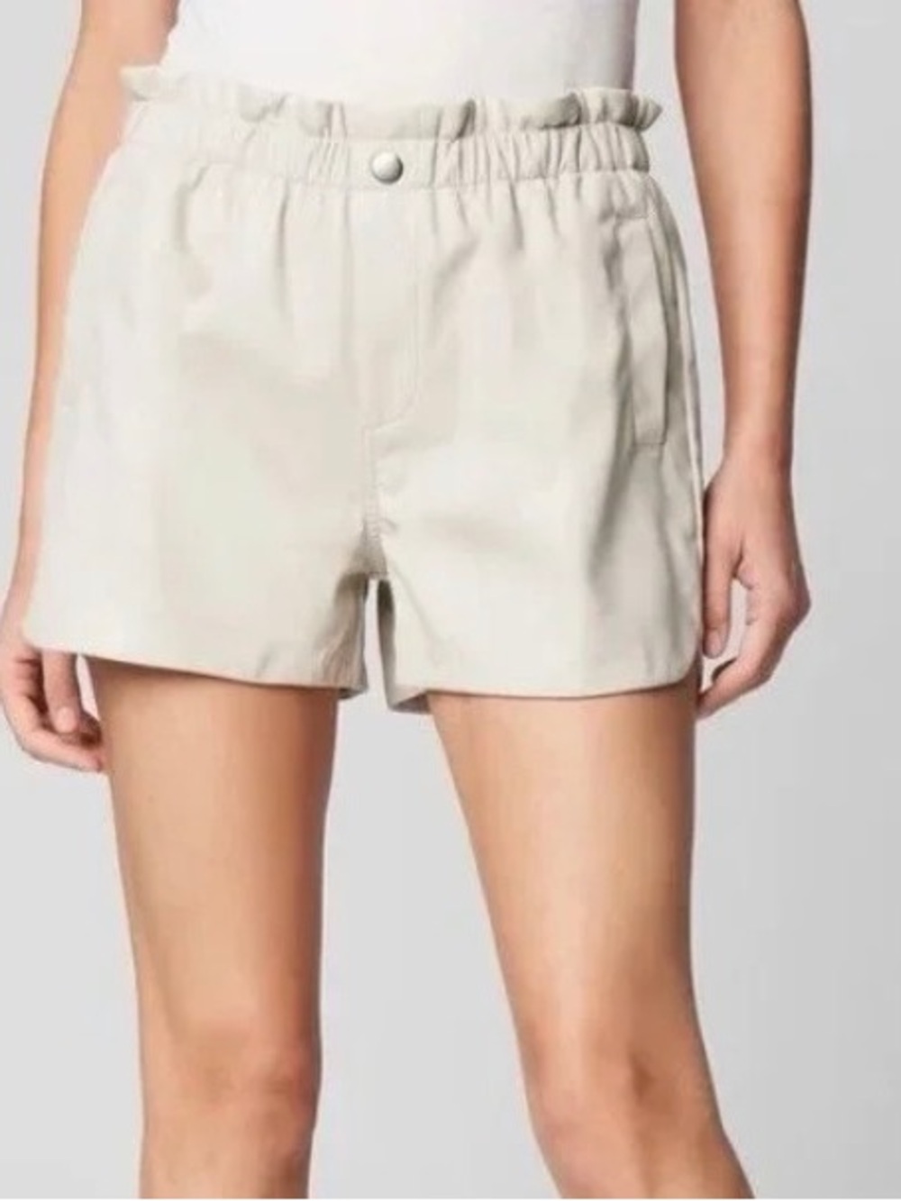BlankNYC faux leather shorts in creamy beige